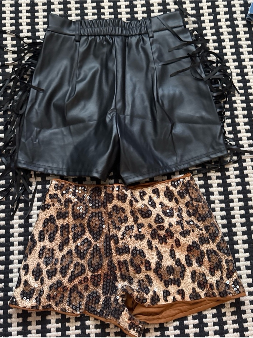 Missguided shorts and shein Black Faux Leather shorts